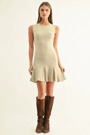 Gabrielle Flared Sleeveless Knit Mini Dress Adelyn Rae