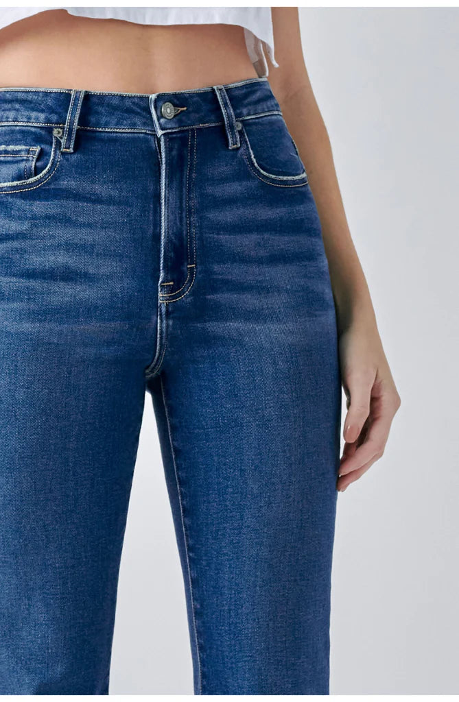 Happi Clean Cropped Flare High Rise Jeans