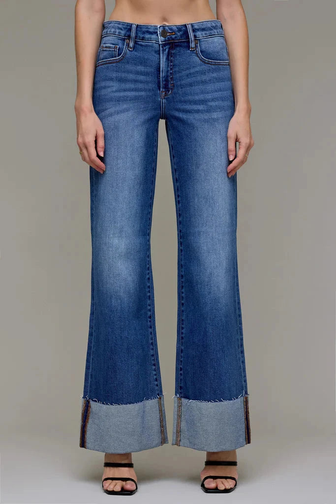 Happi Clean Cuffed High Rise Jeans Hidden Jeans