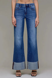 Happi Clean Cuffed High Rise Jeans Hidden Jeans