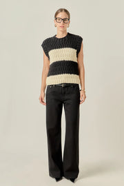 Striped Chunky Vest English Factory