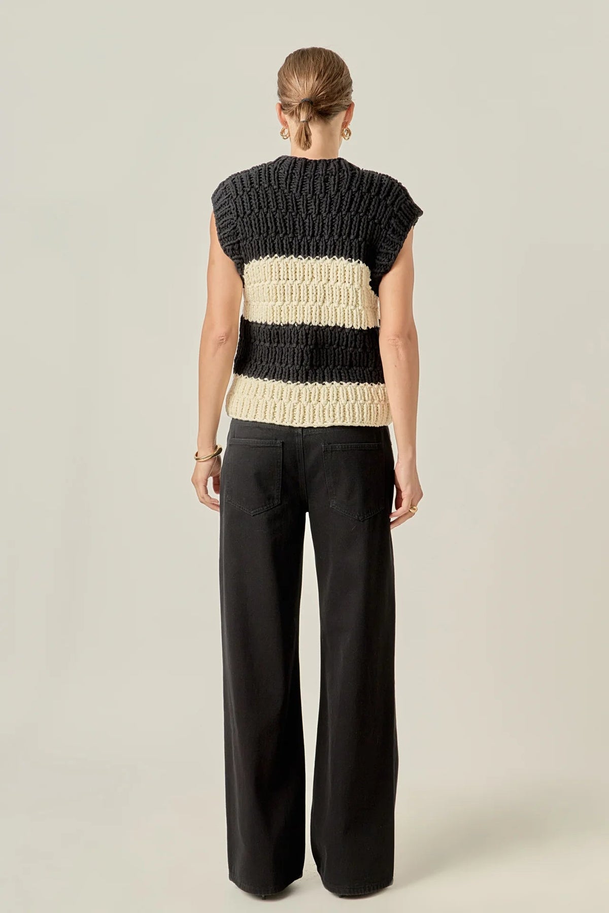 Striped Chunky Vest English Factory