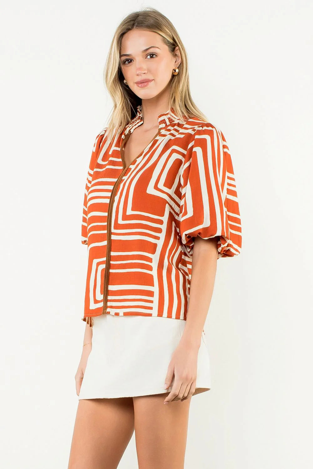 Abigail Abstract Print Top THML