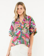 PUFF SLEEVE PRINT VNECK TOP Shop Expeditions