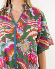 PUFF SLEEVE PRINT VNECK TOP Shop Expeditions