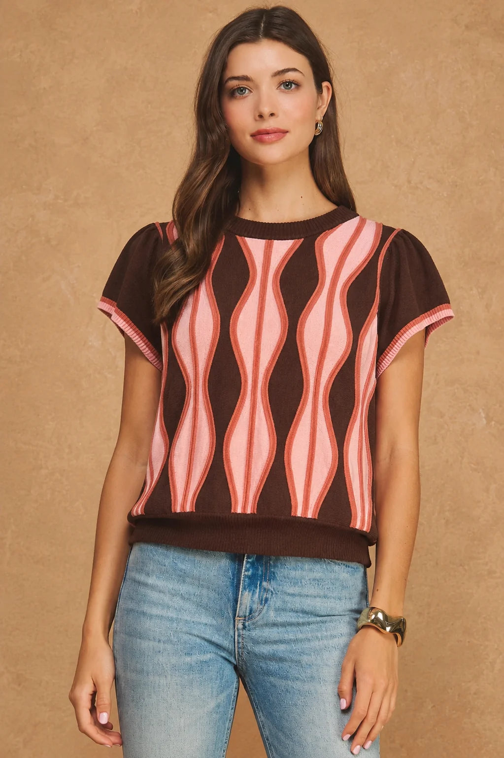 Short Sleeve Sweater Top THML