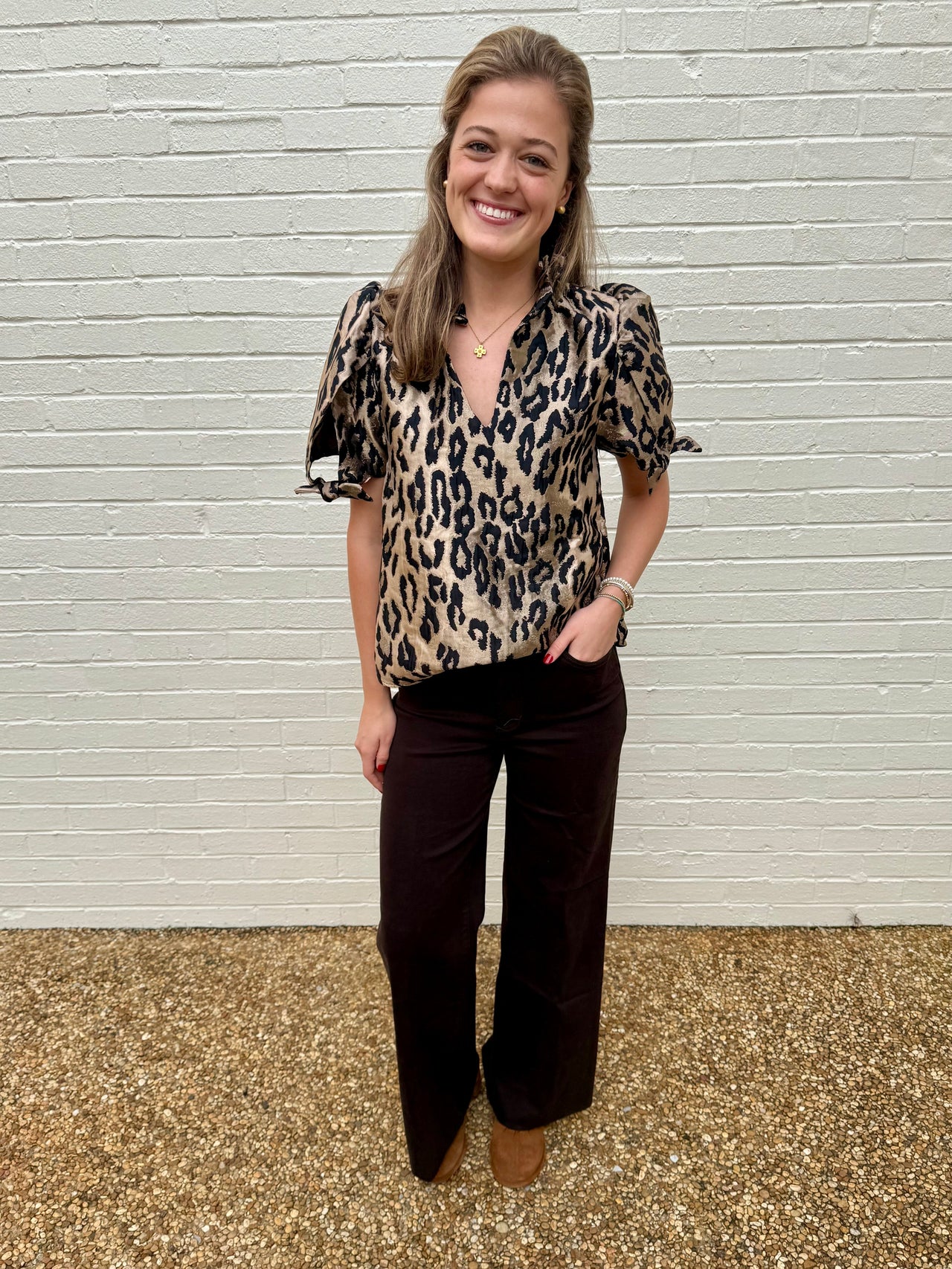 Metallic Cheetah Print Top THML