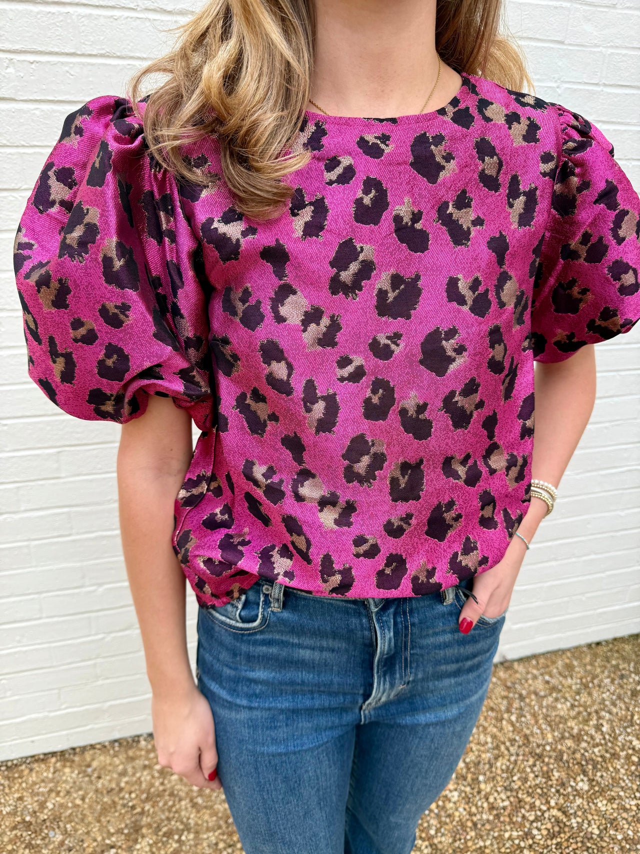 Hot Pink Safari Blouse THML