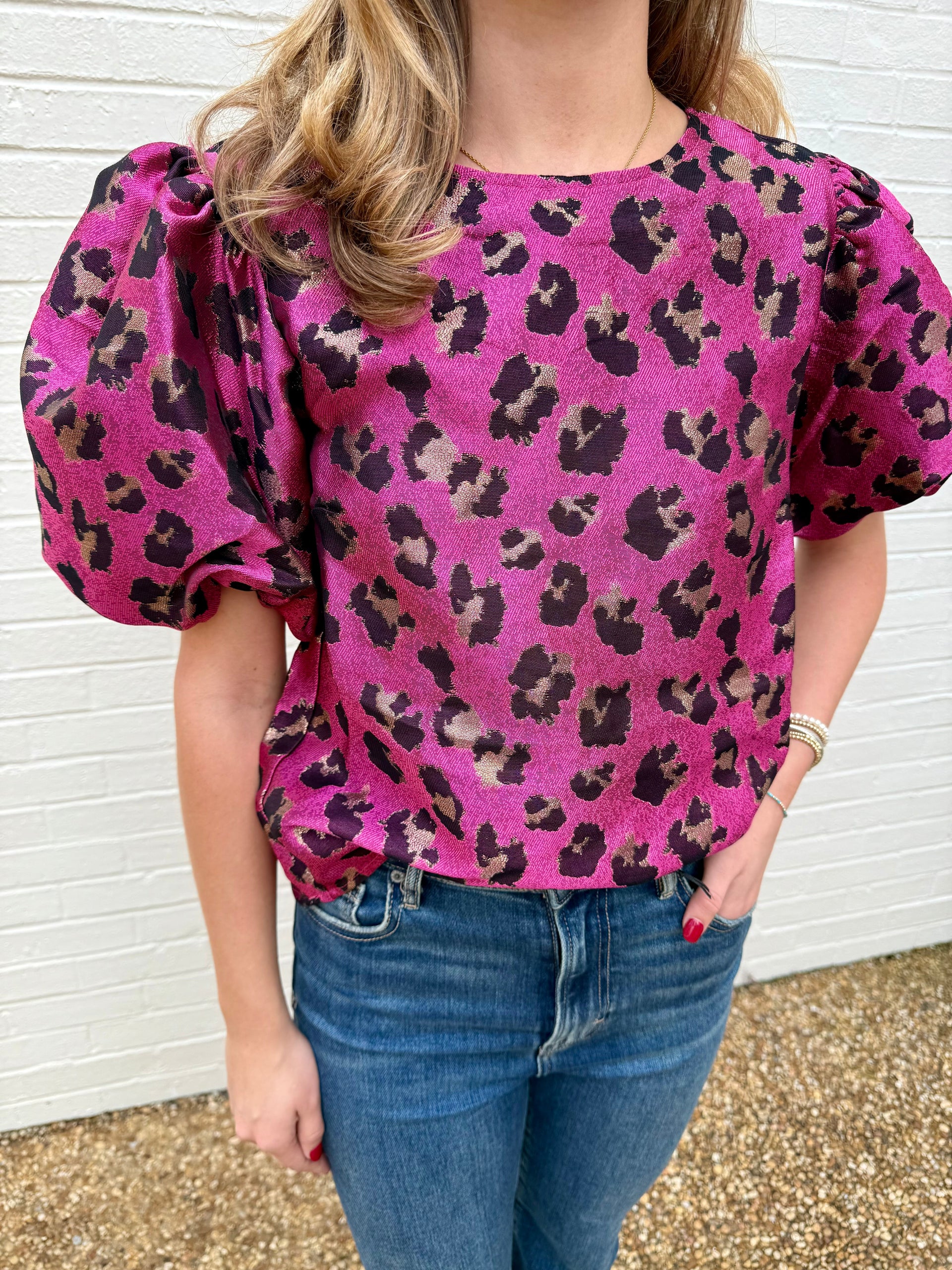 Hot Pink Safari Blouse THML