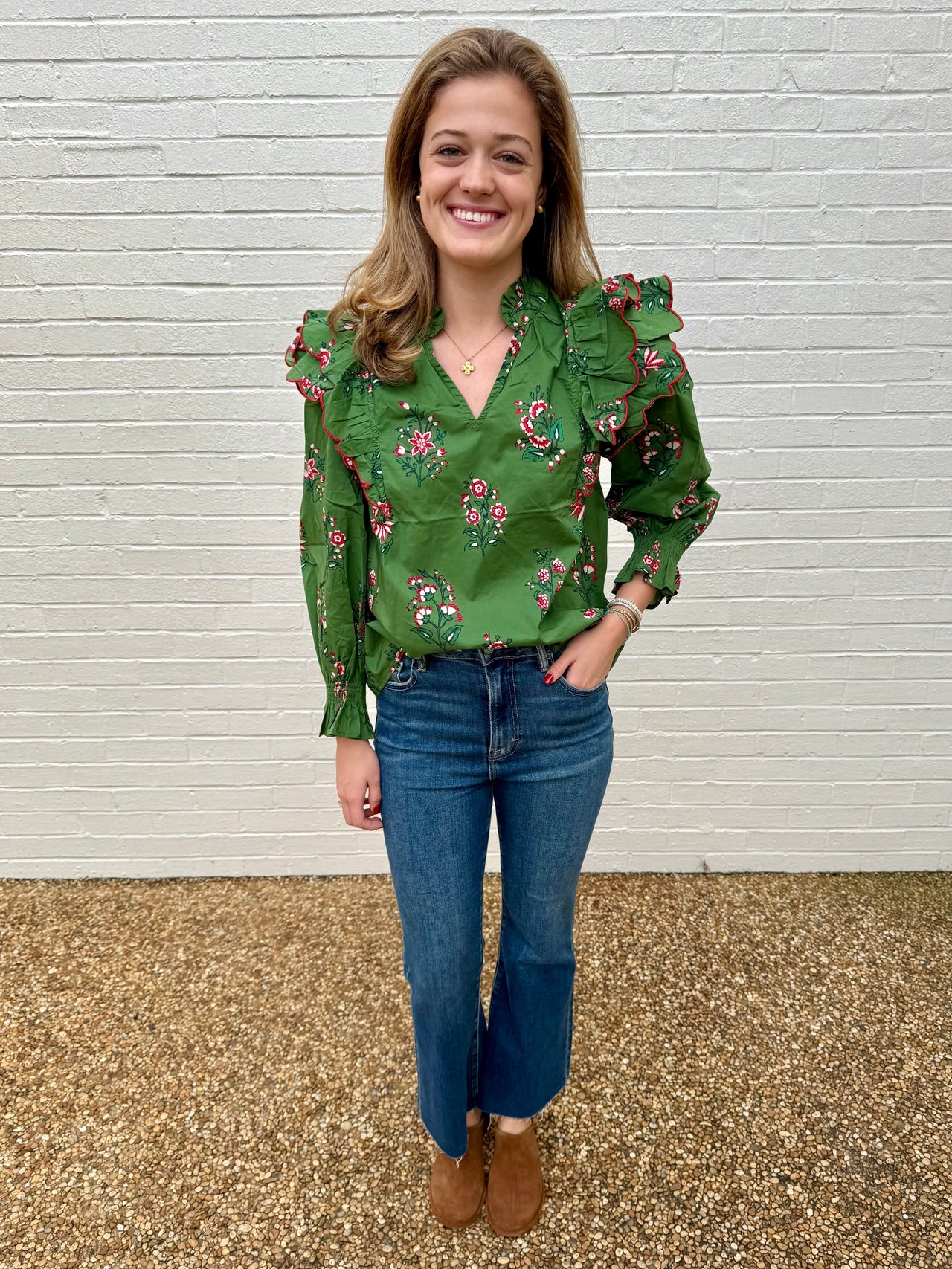 Annie Long Sleeve Ruffle Top Entro