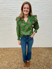 Annie Long Sleeve Ruffle Top Entro