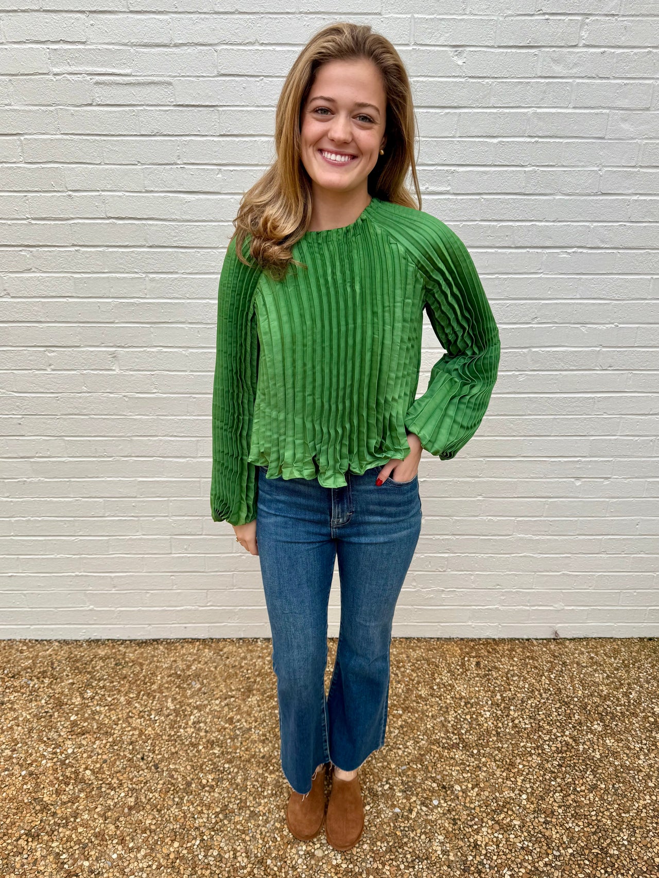 Giula Pleated Raglan Blouse Ciebon