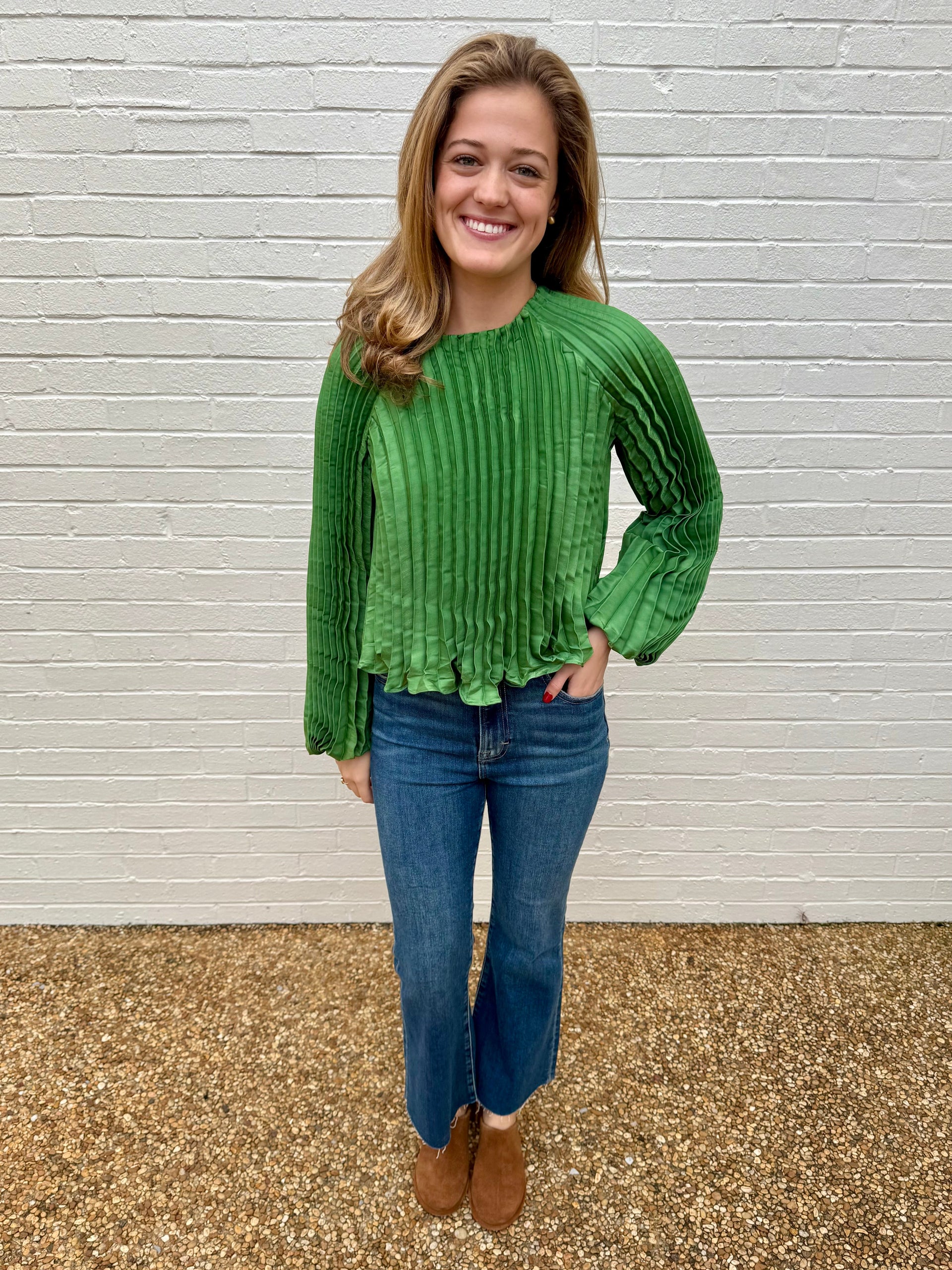 Giula Pleated Raglan Blouse Ciebon