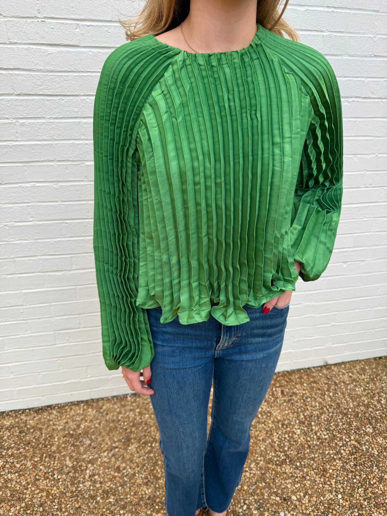 Giula Pleated Raglan Blouse Ciebon