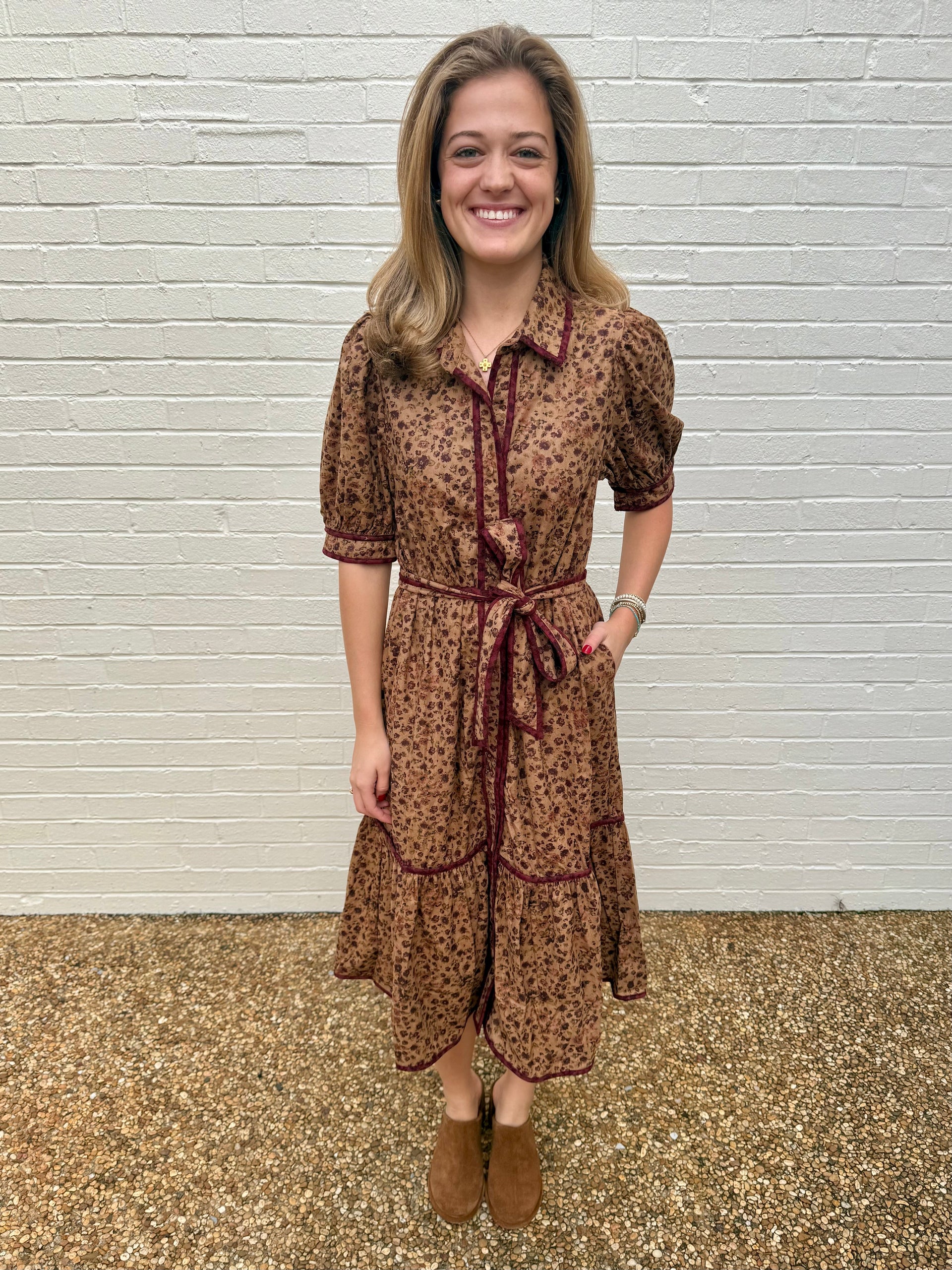 Mackenna Floral Belted Dress THML