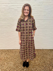 Sweet Thing Geometric Midi Dress Entro