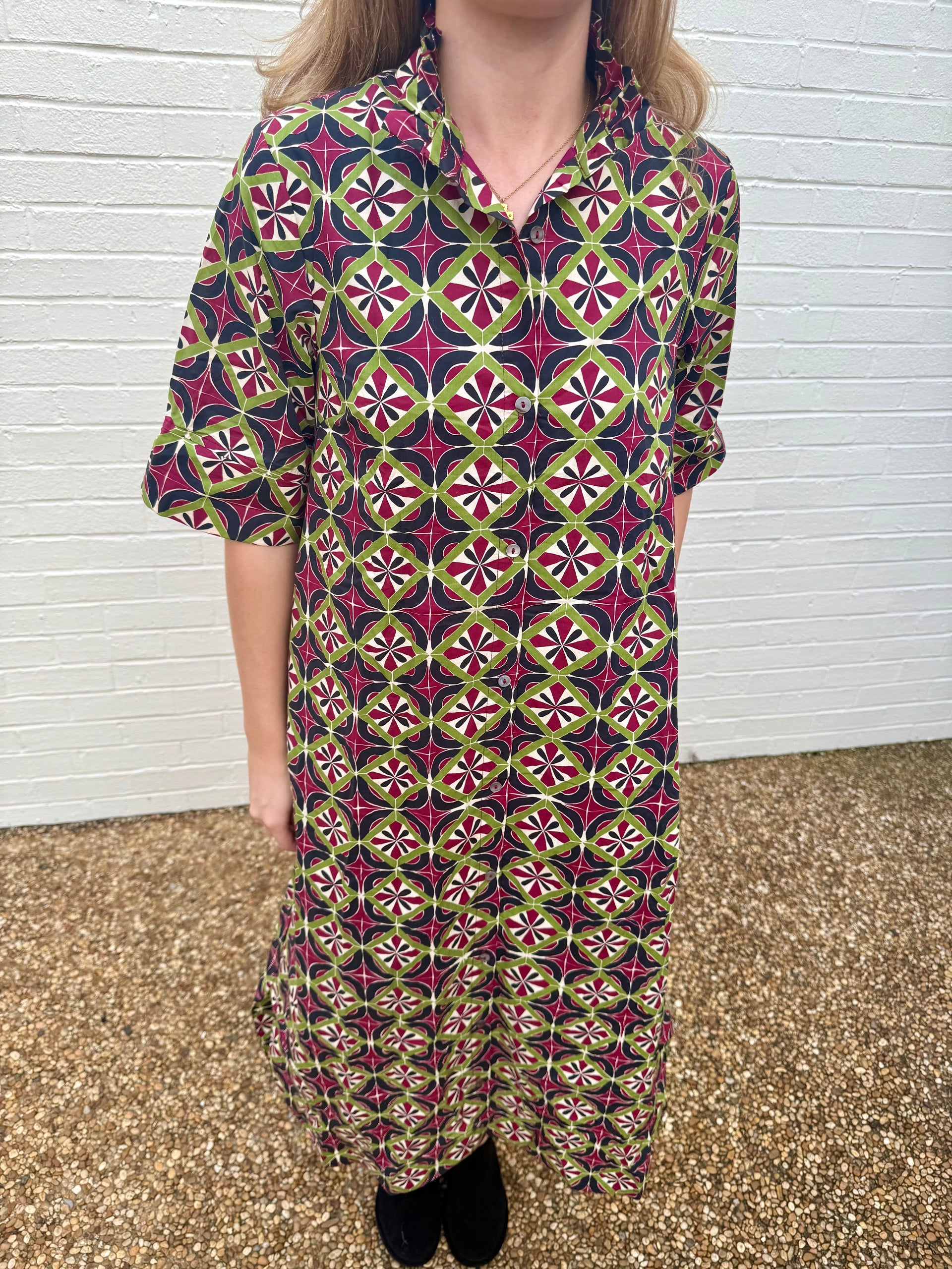 Sweet Thing Geometric Midi Dress Entro