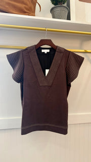 Suede Stitch Detail Top THML