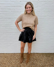 Leather Flare Skirt THML