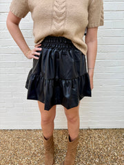 Leather Flare Skirt THML