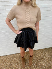 Leather Flare Skirt THML