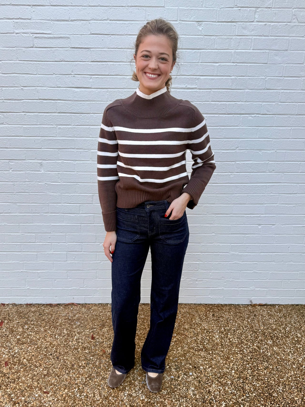 Striped Turtleneck Sweater Aureum