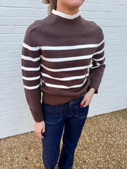 Striped Turtleneck Sweater Aureum