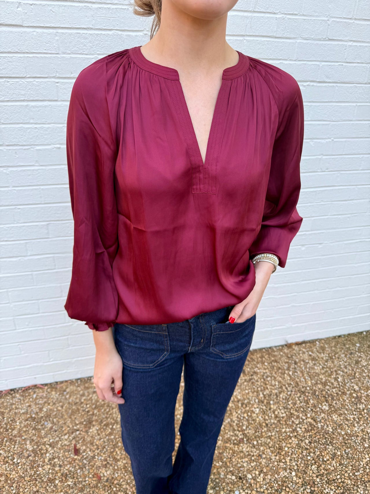 Sophie Smocked Cut Blouse Current Air