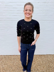 Pearl Pattern Short Sleeve Sweater Astrid