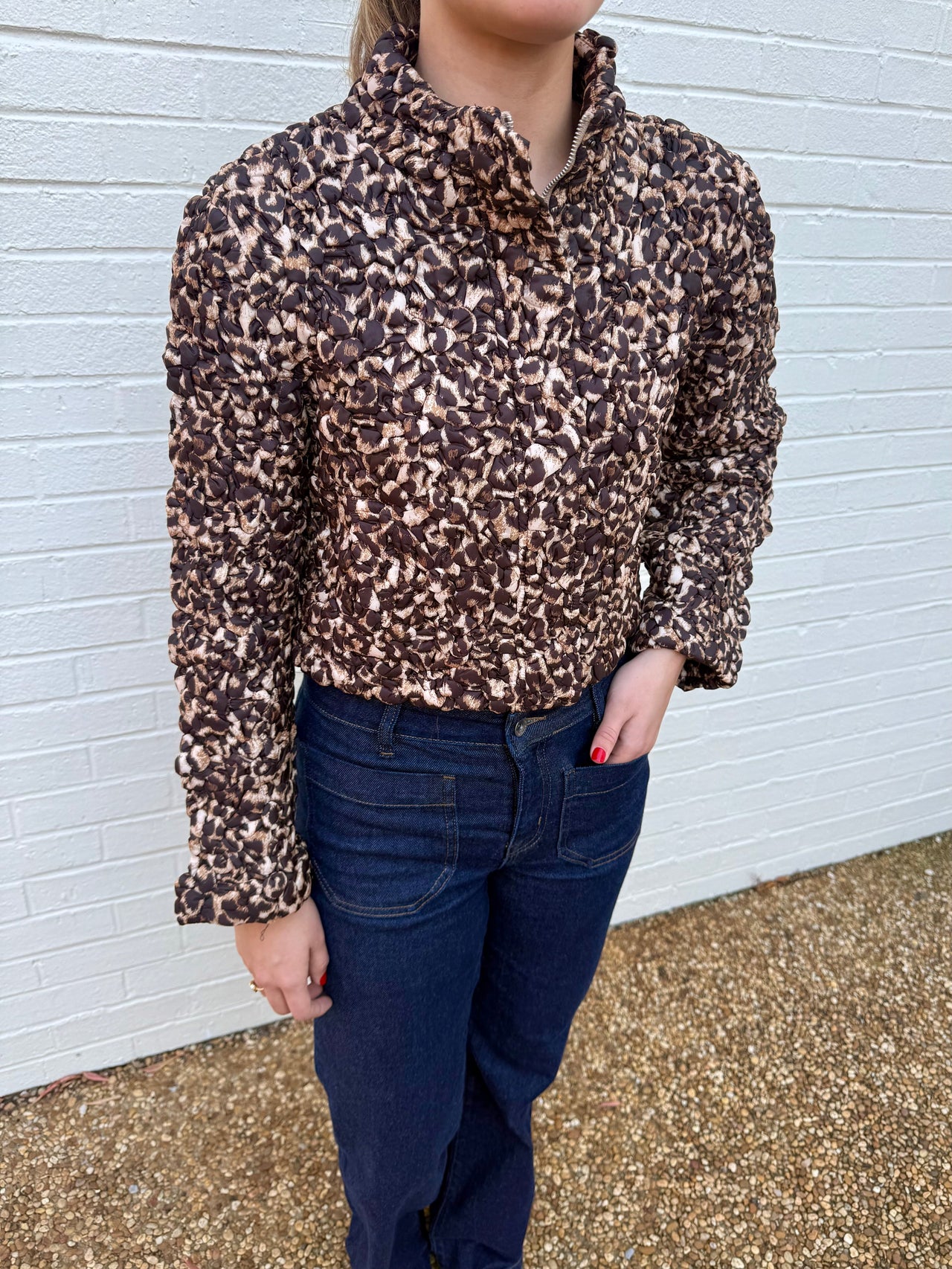 Quilted Puffed Long Sleeve Jacket Current Air