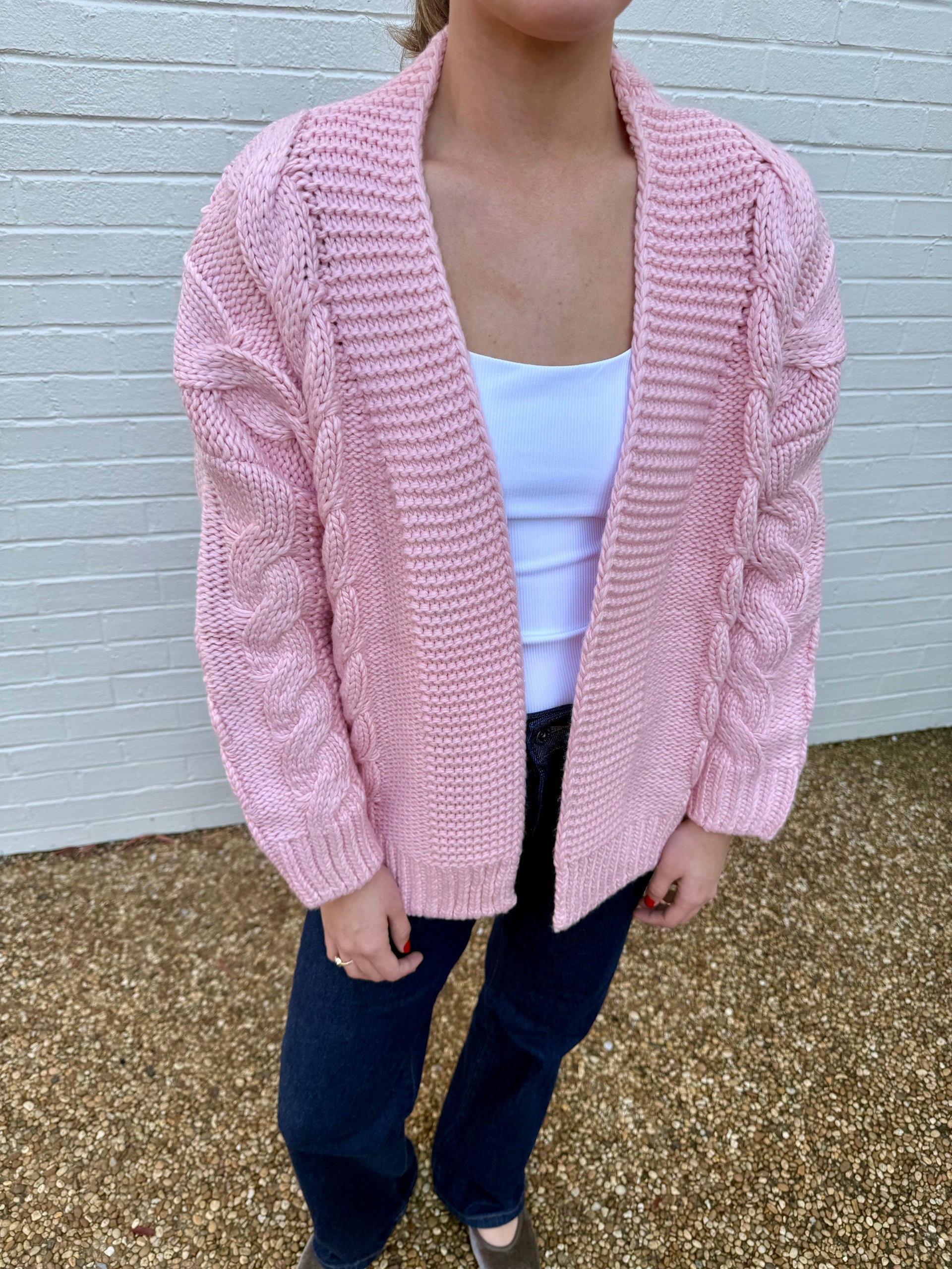 Cable Knit Open Cardigan Astrid