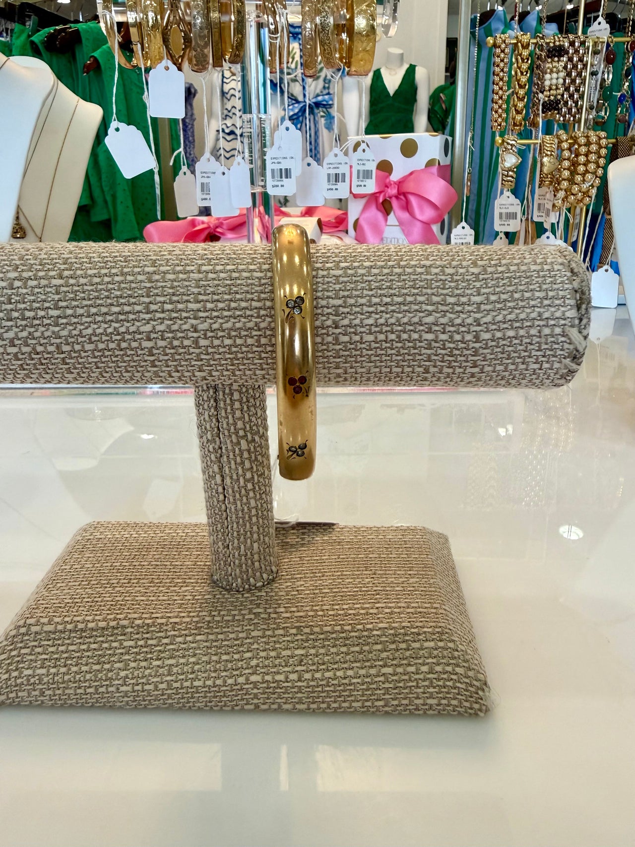 Red Stone Gold Bangle Jessica Pack Antiques