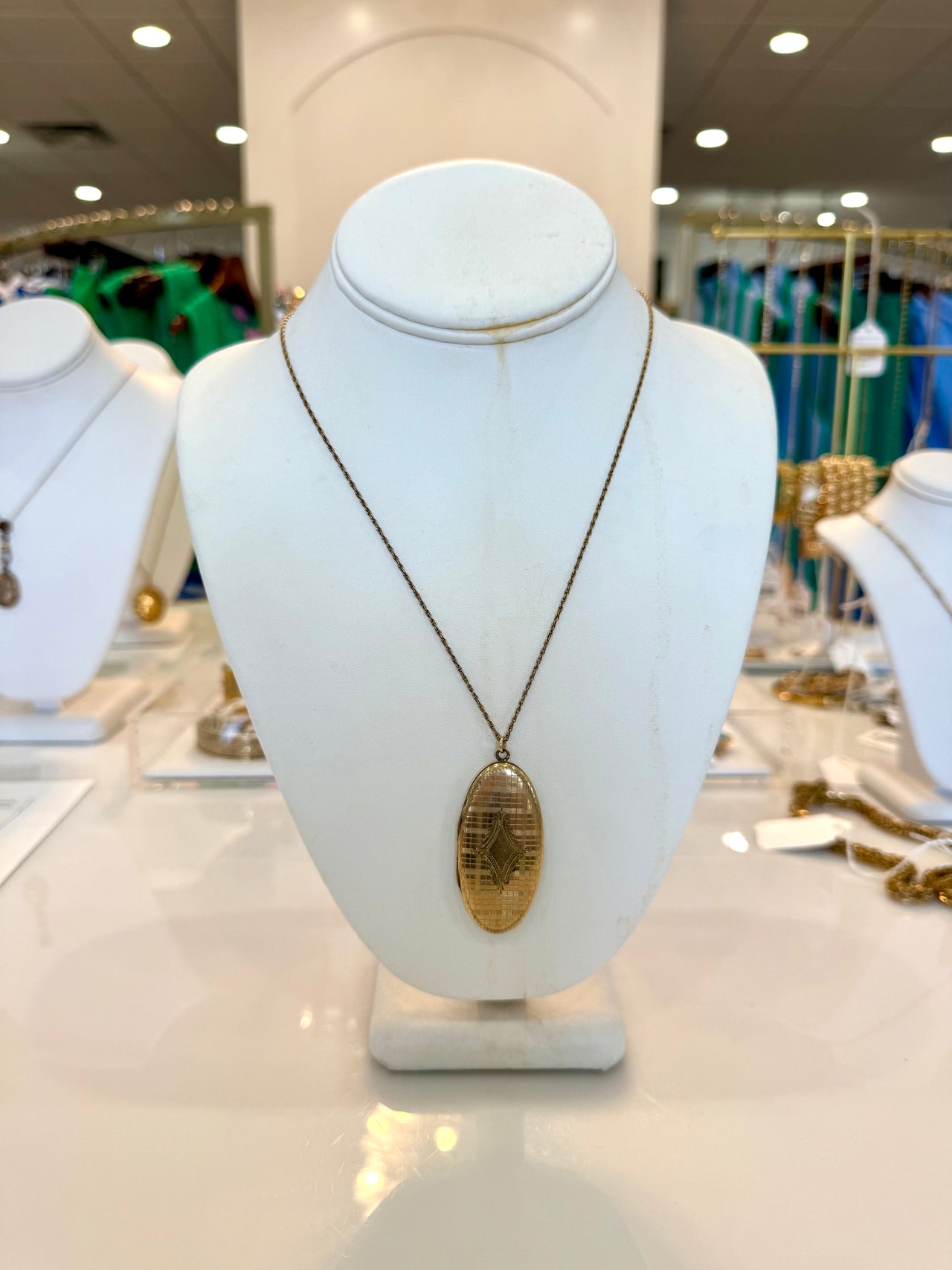 Oval Locket Chain Necklace M'Liss Curtin