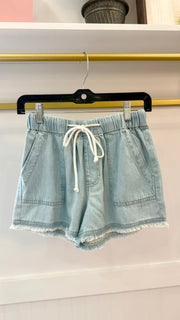 Drawstring Denim Shorts Elan