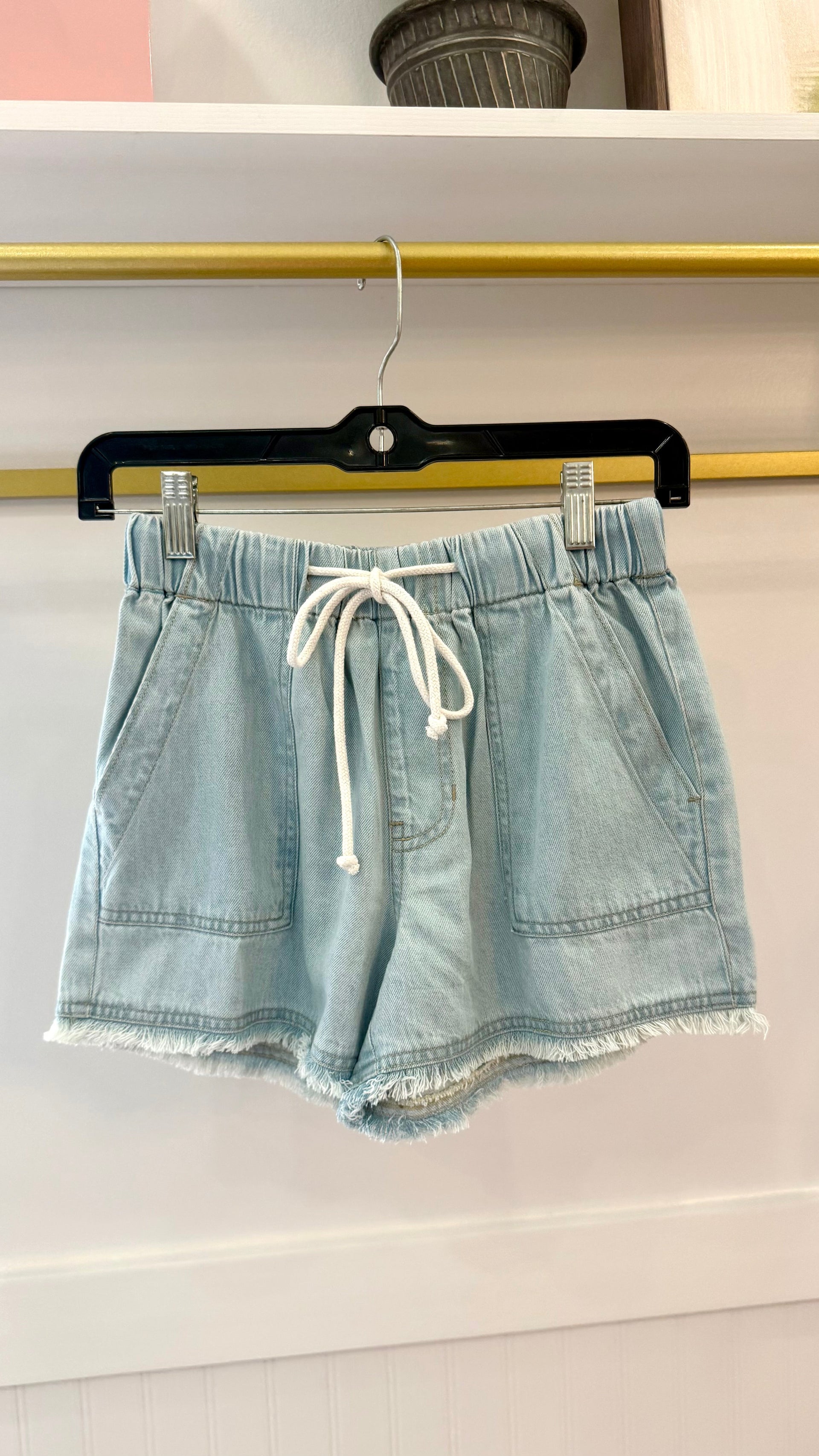 Drawstring Denim Shorts Elan