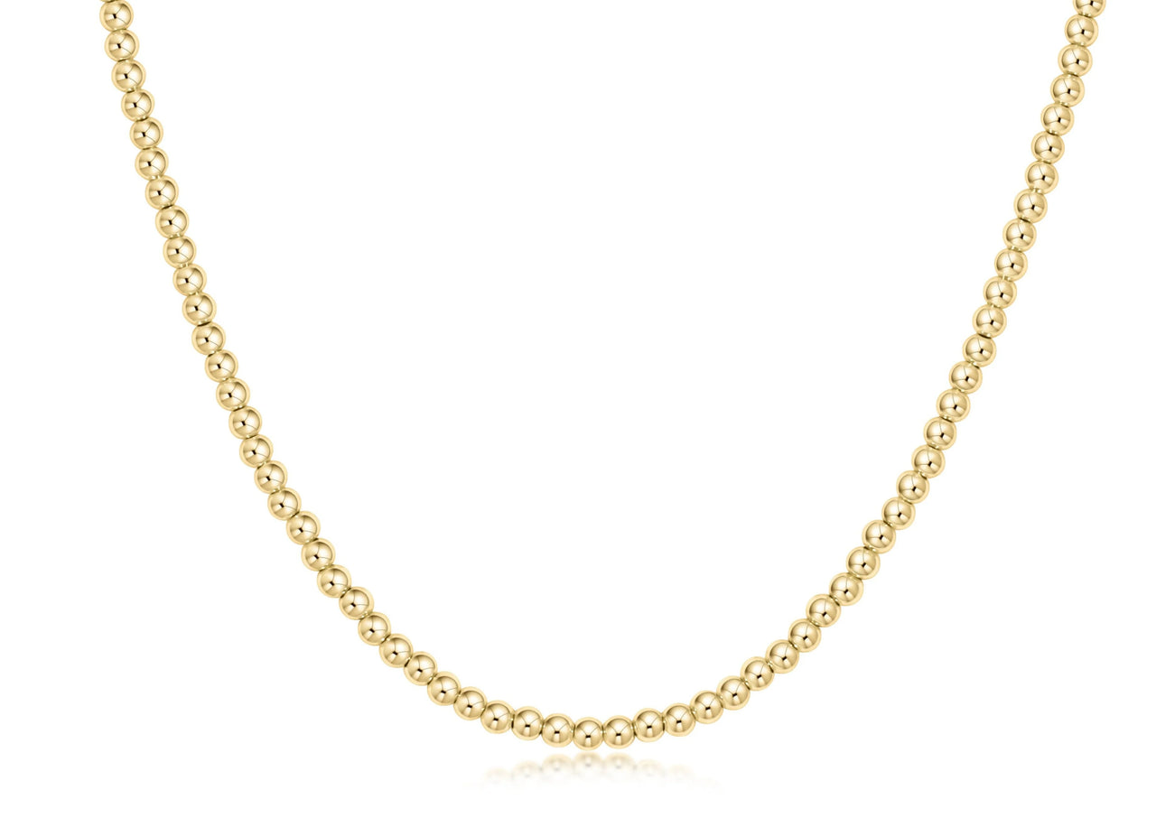 Choker Classic Gold 3mm Bead Necklace | enewton