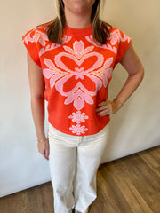 Sleeveless Patterned Knit Top THML