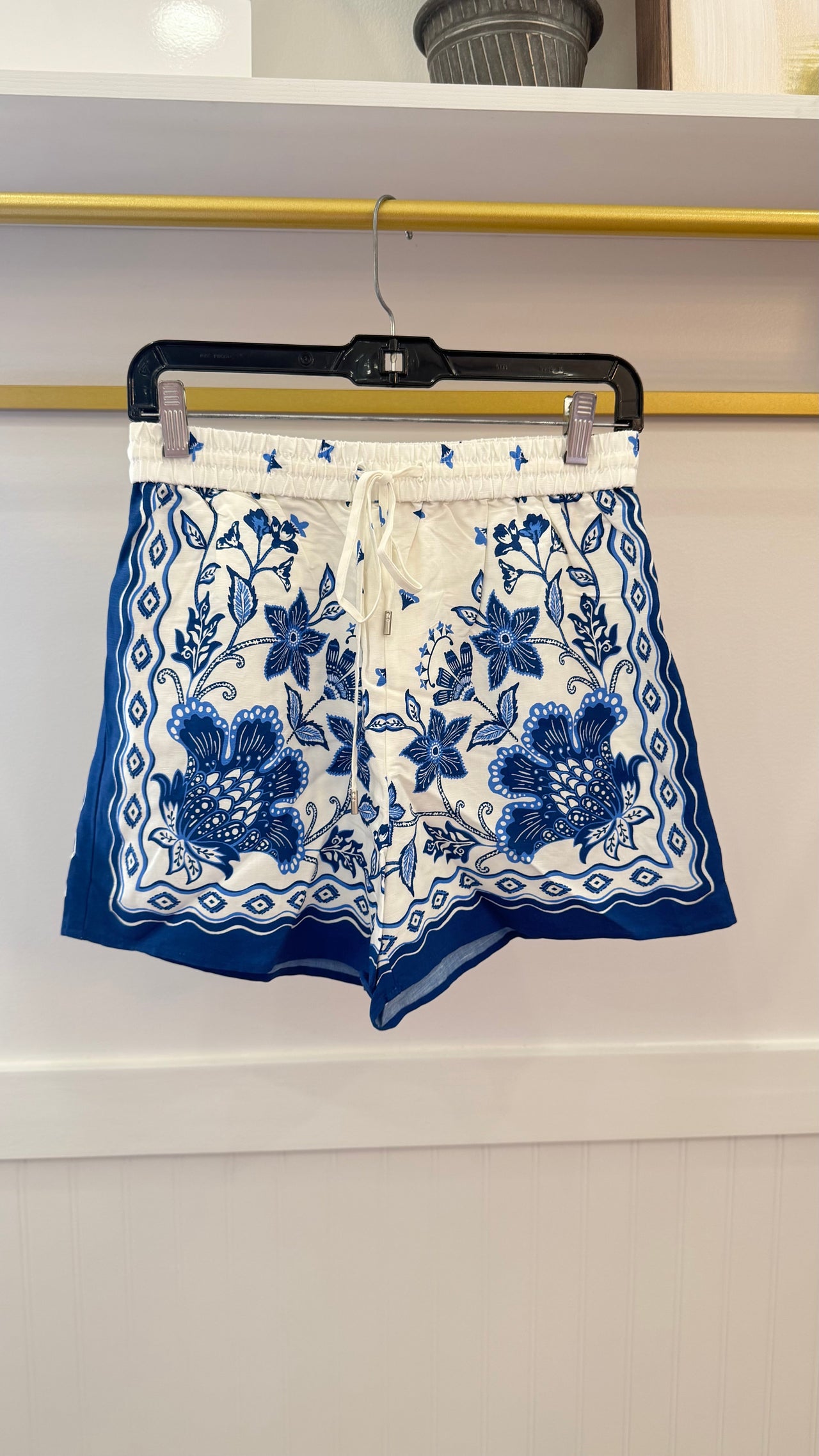 Blue Floral Shorts Skies are Blue