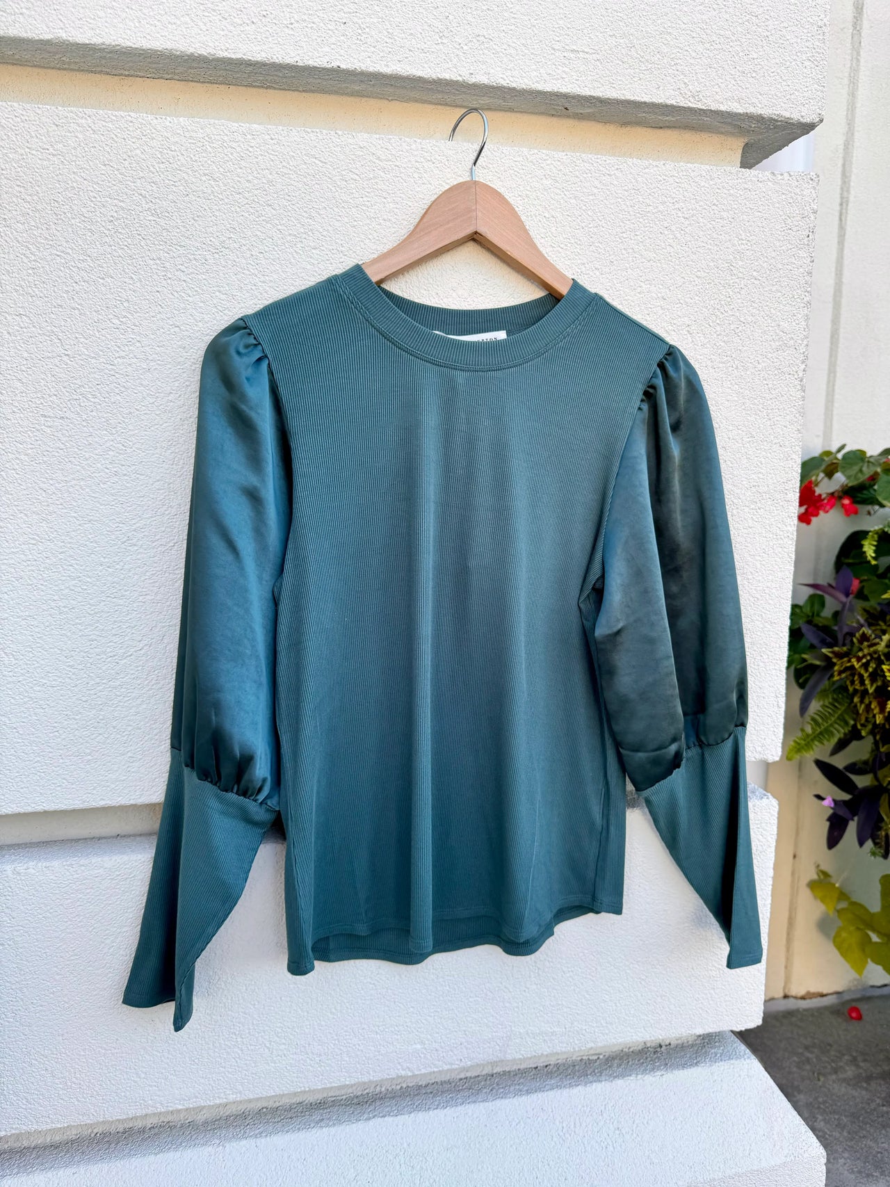 Puff Sleeve Satin Shirt