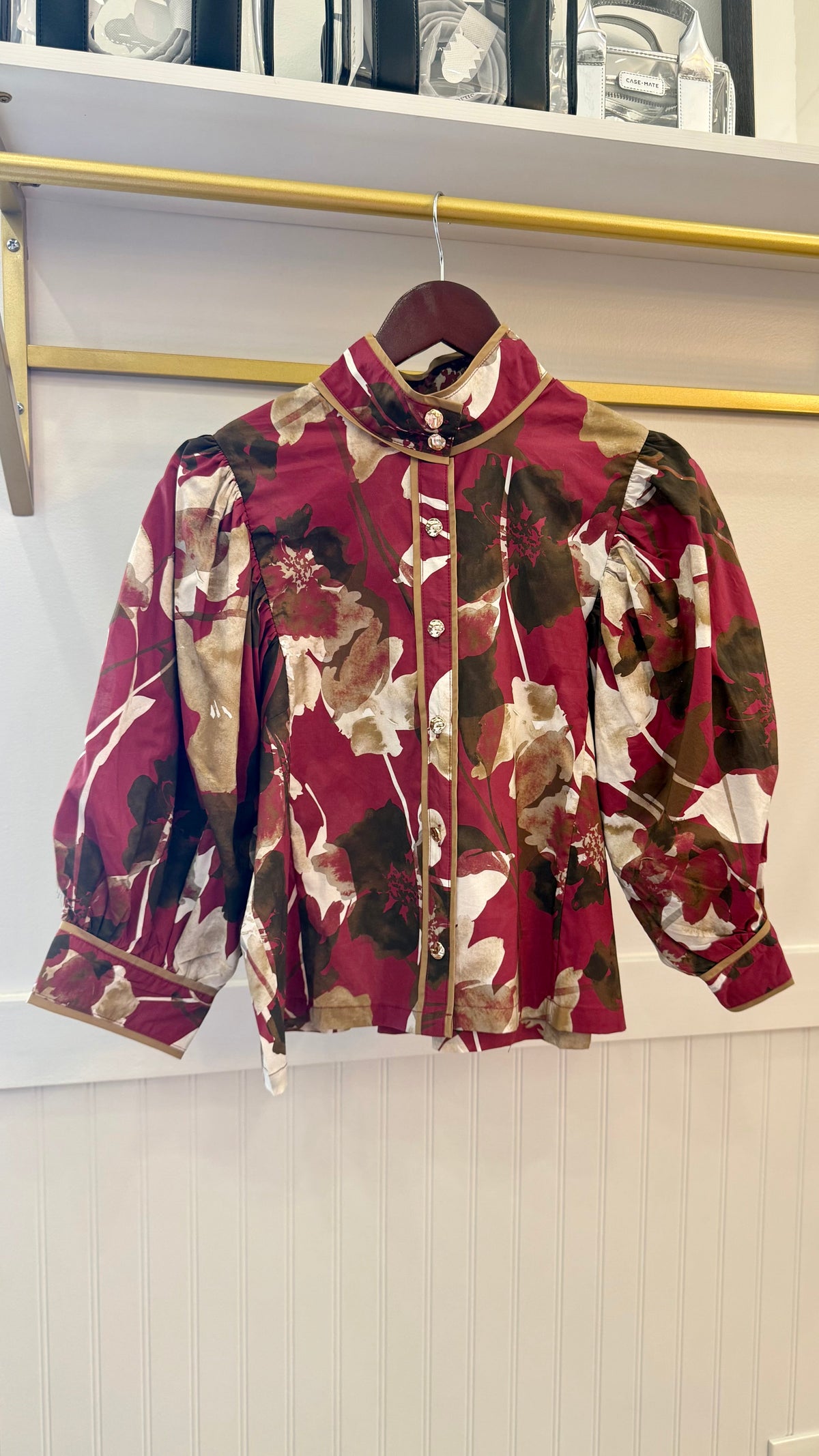 Luann Gold Button Blouse Entro