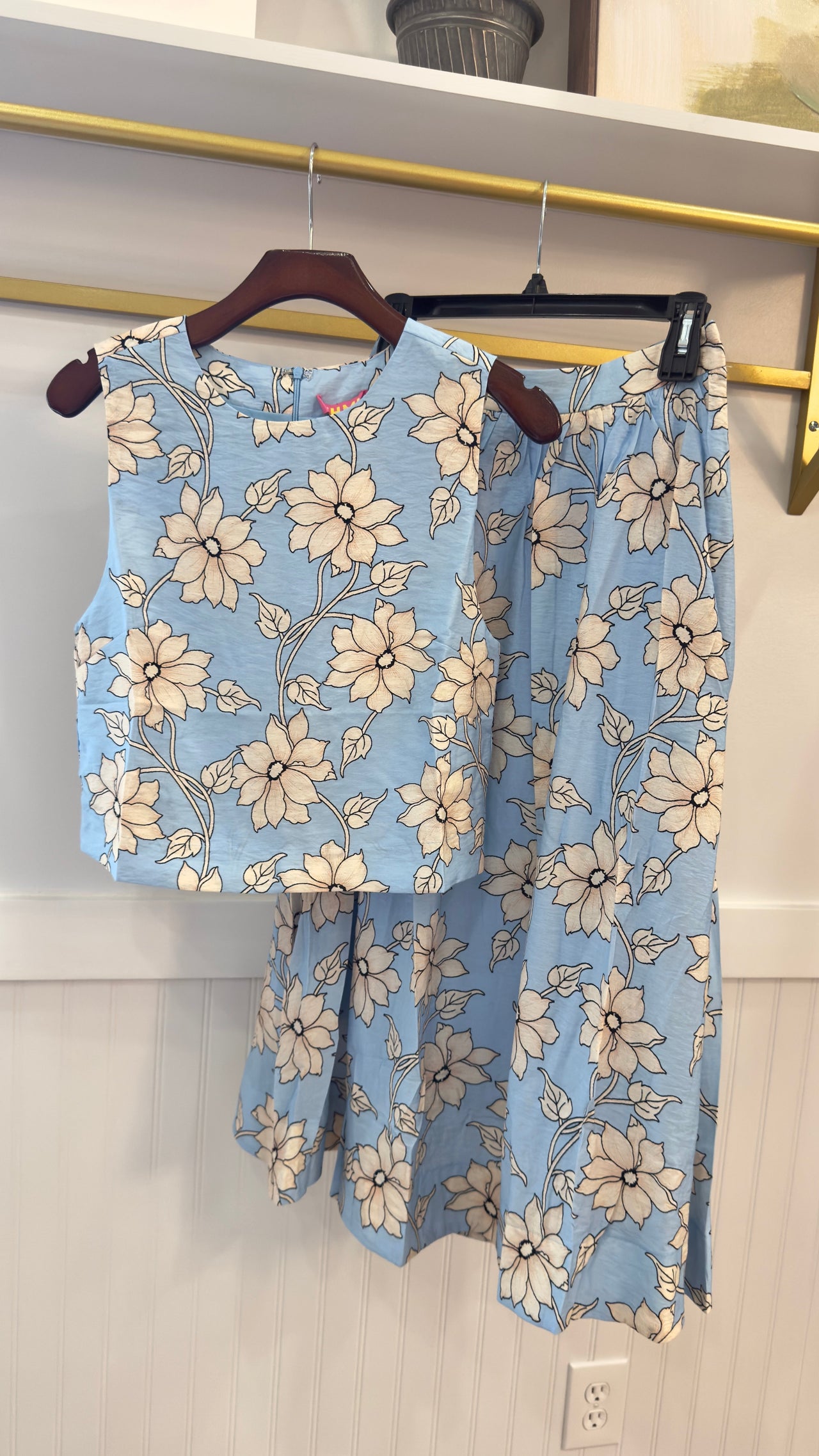 Blue Floral Skirt THML