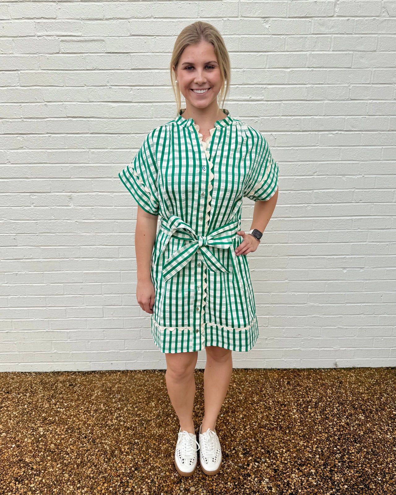 Short Sleeve Gingham Dress