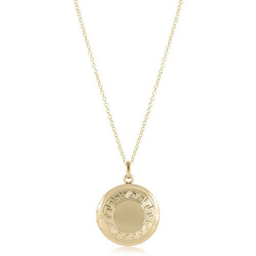 16" Necklace Gold - Cherish Small Gold Locket | enewton