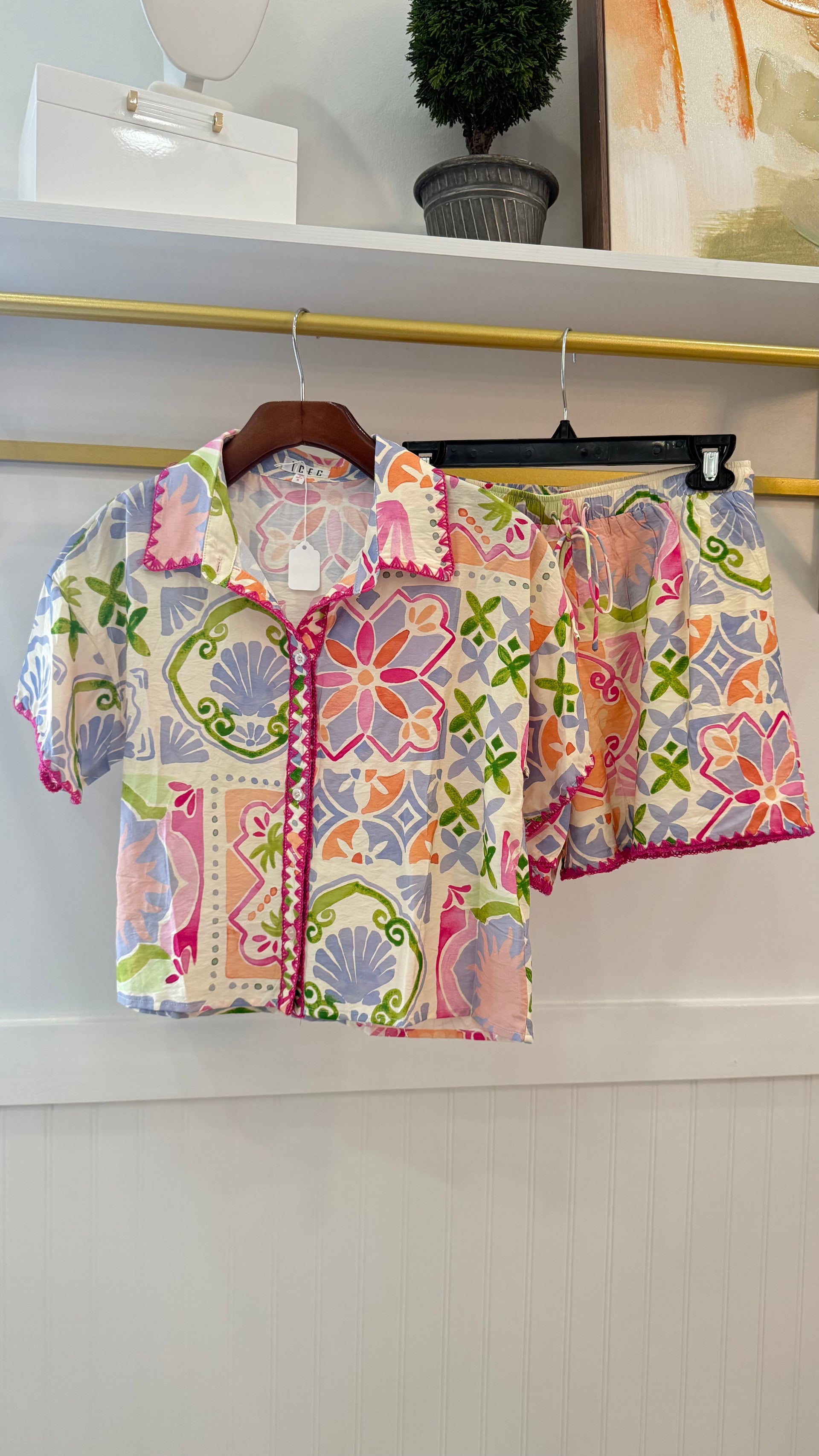 Summer Floral Short Sleeve Top TCEC