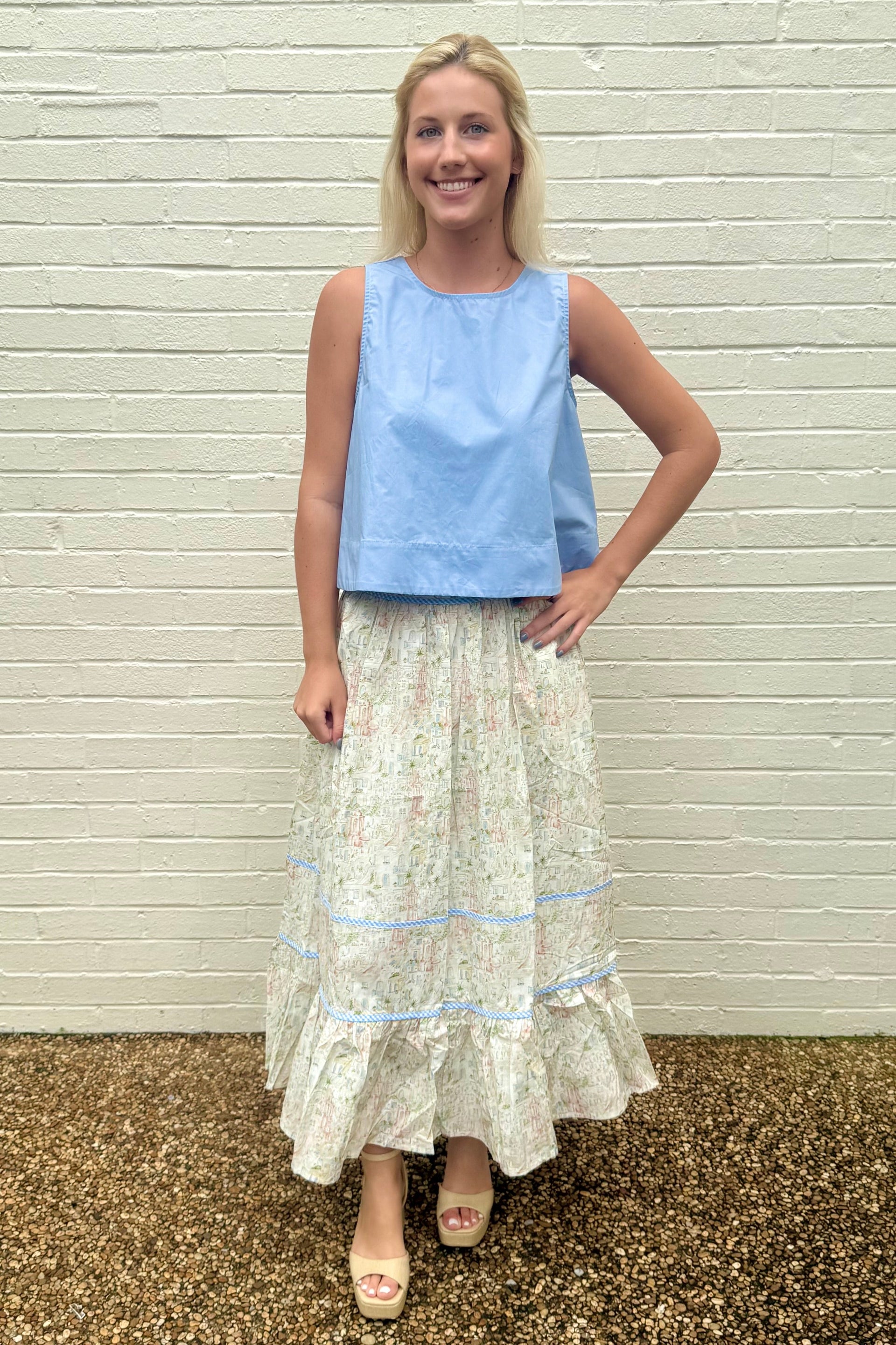 Contrast Binding Midi Skirt Aureum