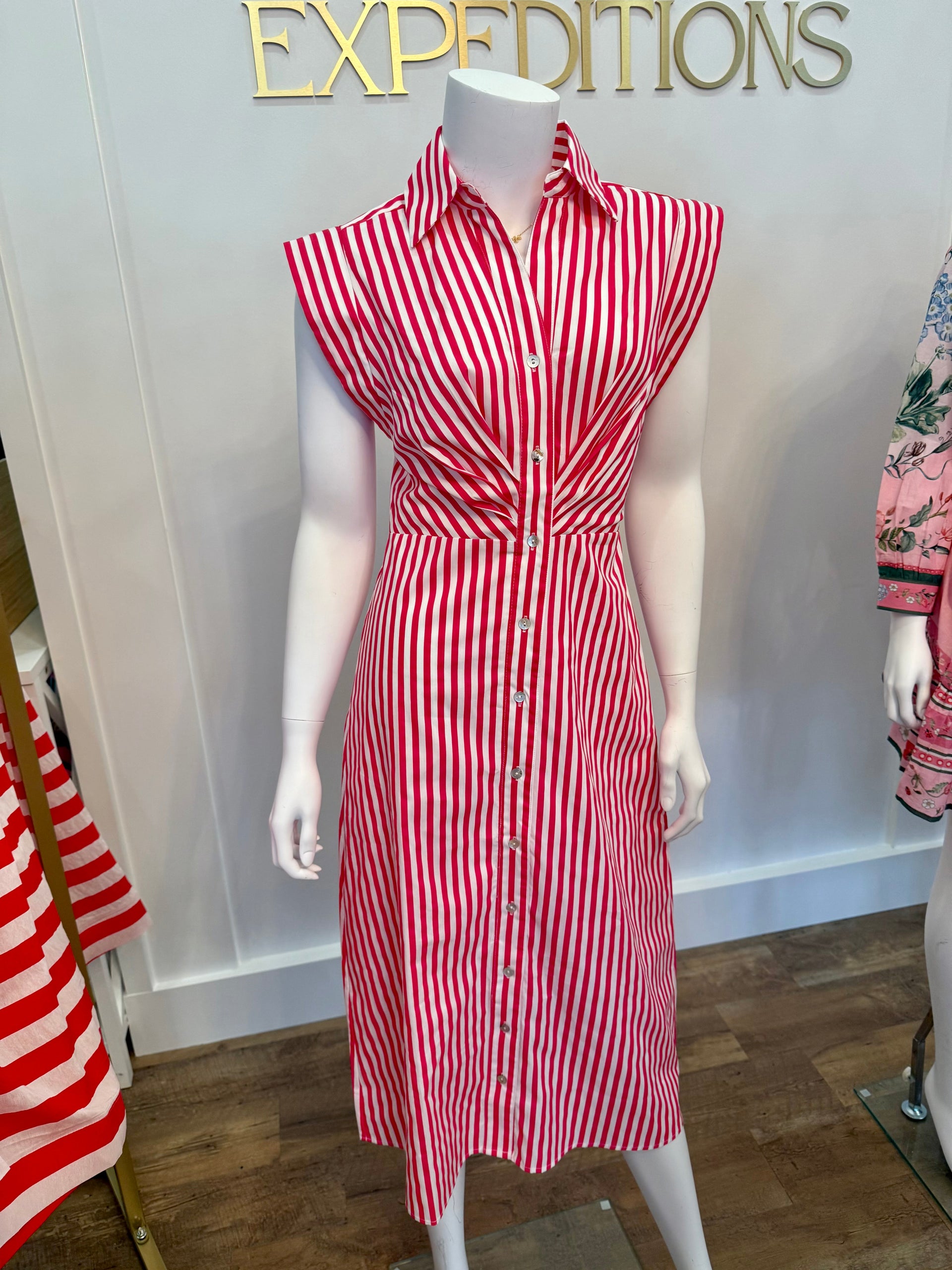 Savannah Striped Midi Dress Pinch