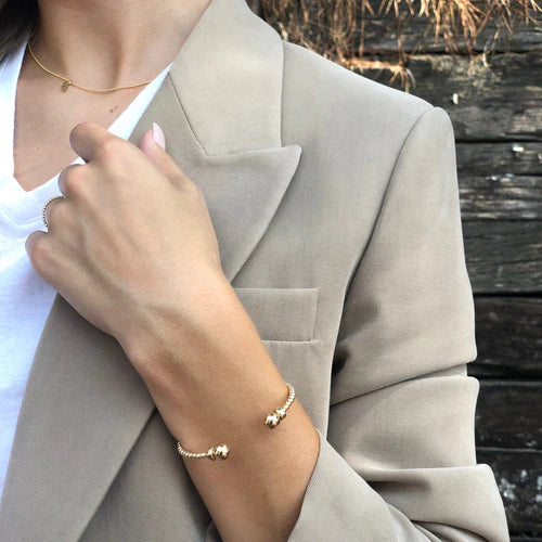 CLASSIC GOLD 3MM BEAD CUFF GOLD Shop Expeditions