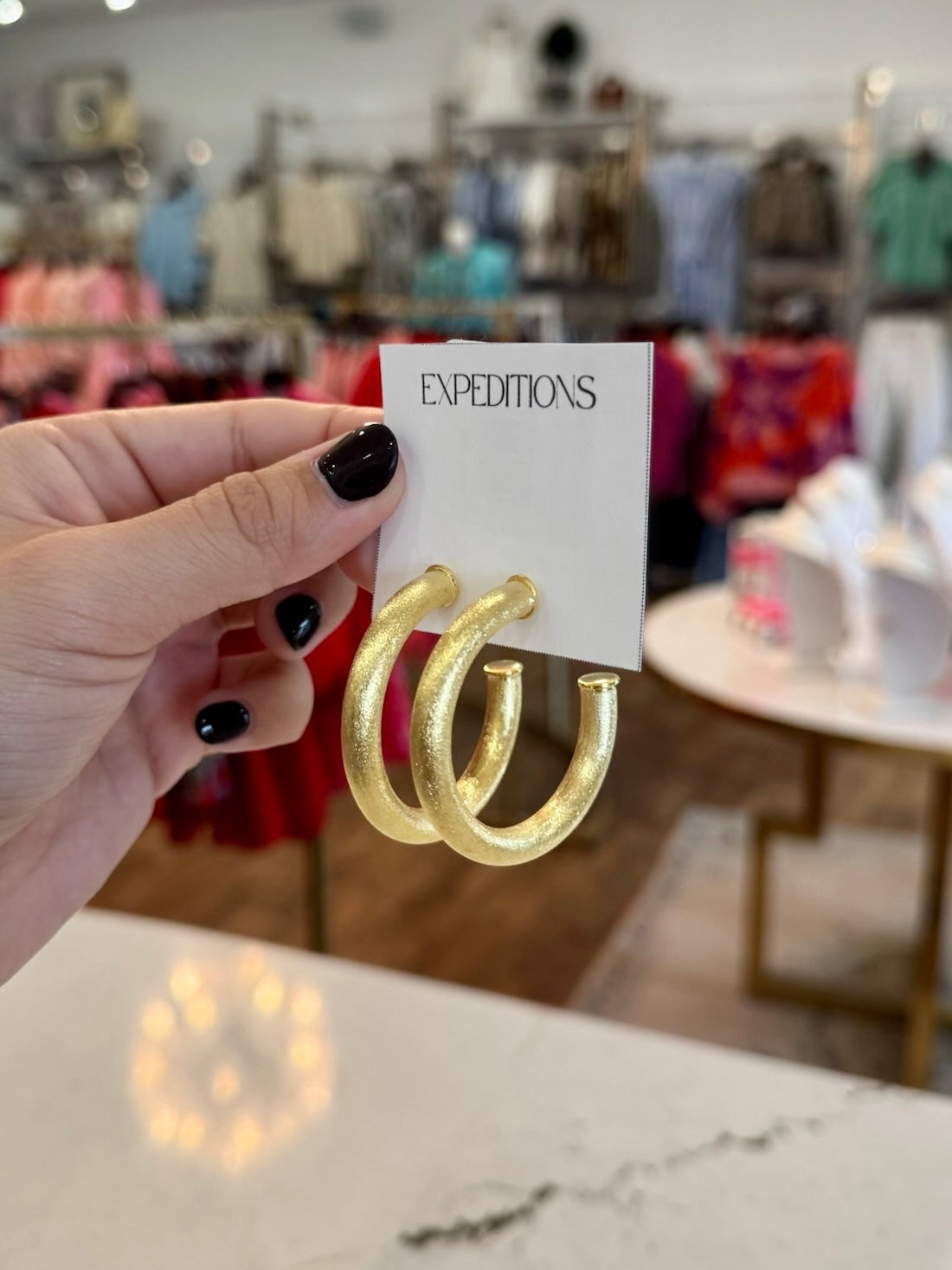 Mina 4cm Brushed Hoops Creative Brazil