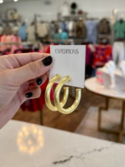 Mina 4cm Brushed Hoops Creative Brazil