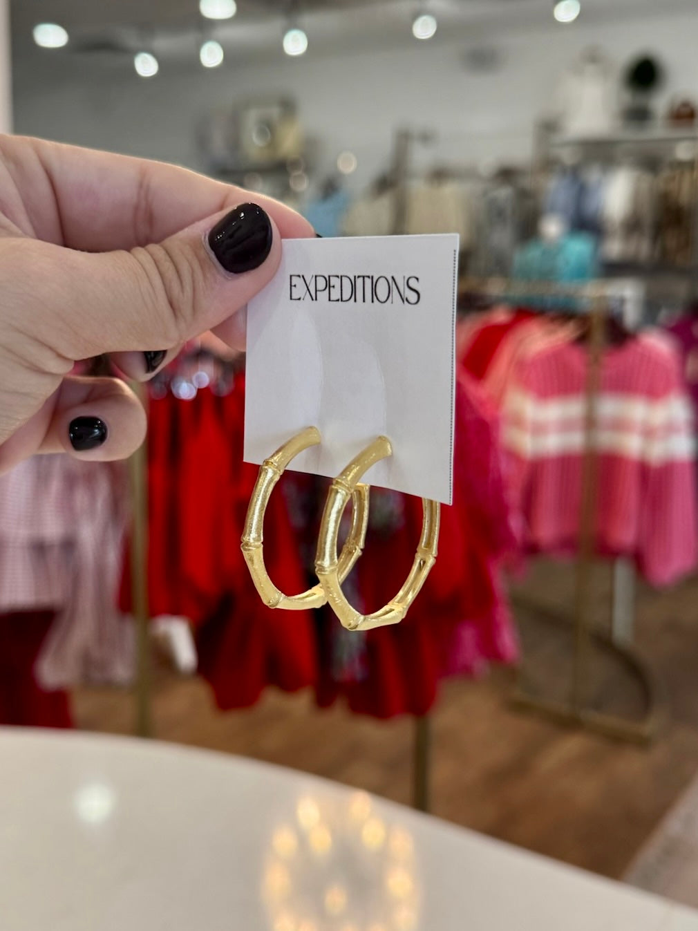 Golden Bamboo Hoop Earrings Creative Brazil